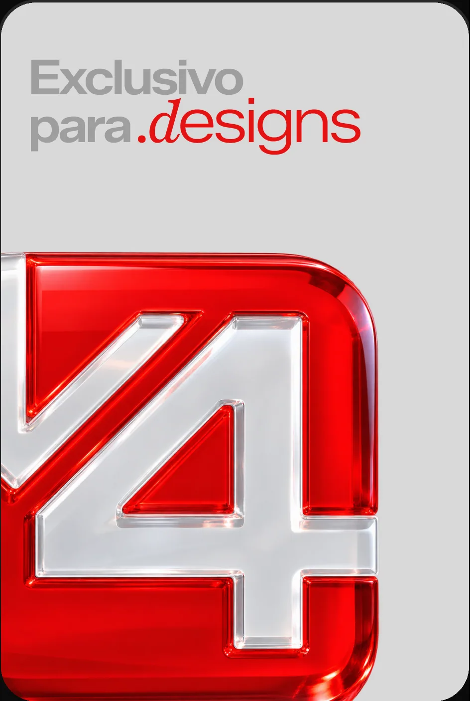 Exclusivo para designs: logotipo V4 vermelho e prateado em 3D